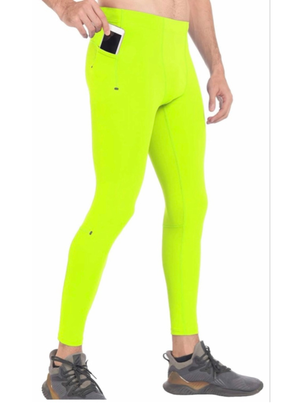NEW Men Workout Leggings Yoga Pants Pockets Athletic Compression Tights XL - Picture 4 of 8